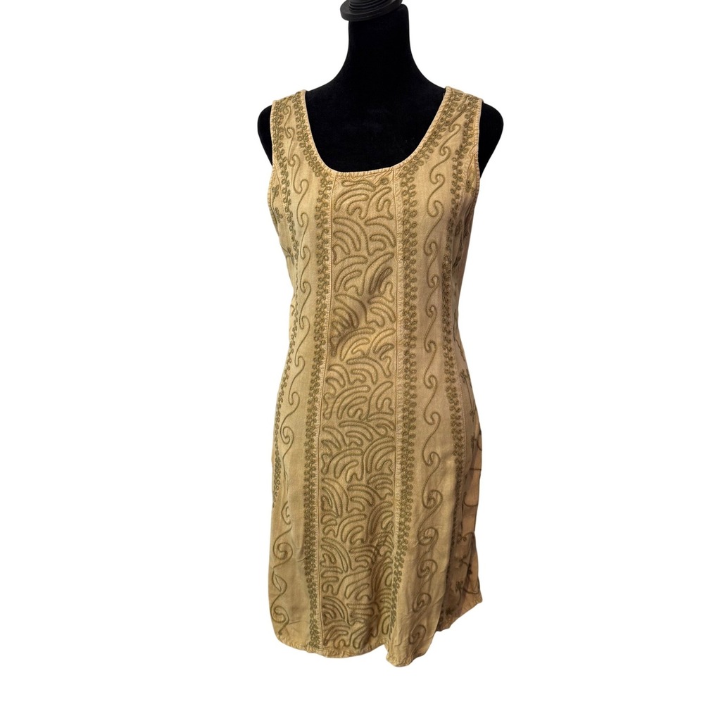 Sacred Threads Embroidered Mini Dress One Size BOHO Hippie Festival Earthy